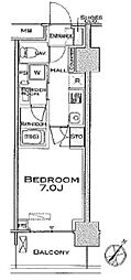 MFPRコート武蔵小山 1Kの間取図画像