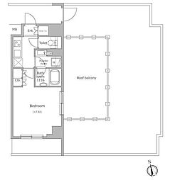 レジディア目黒4 1Kの間取図画像