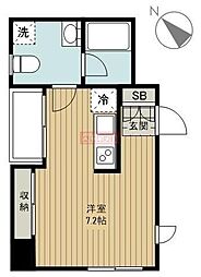 森陽館 ワンルームの間取図画像