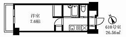 アーツ芝浦 1Kの間取図画像