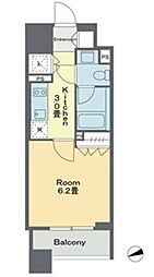 ベルファース戸越スタティオ 1Kの間取図画像