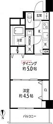 デュオステージ白金高輪 1DKの間取図画像