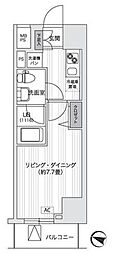 PrimalGotanda 1Kの間取図画像