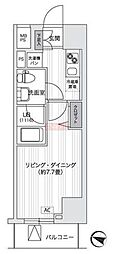 PrimalGotanda 1Kの間取図画像