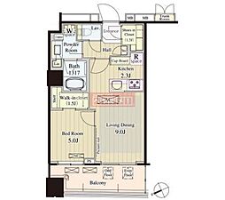 パークシティ大崎ザレジデンス 1LDKの間取図画像
