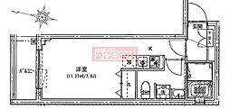 crealpremier目黒 ワンルームの間取図画像