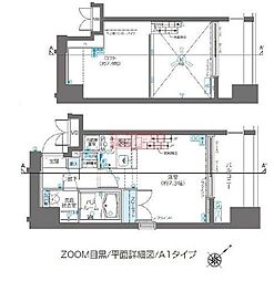 ZOOM目黒 ワンルームの間取図画像