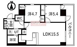 シティコート目黒4号棟 2LDKの間取図画像