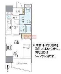 マイプレジール広尾 1Kの間取図画像