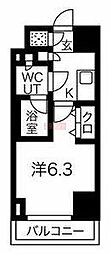 スパシエヴァロル品川荏原 1Kの間取図画像