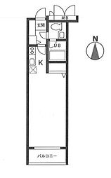CASSIA目黒 ワンルームの間取図画像