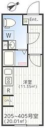 THE PARK EXIA 大崎 ワンルームの間取図画像