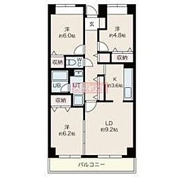 目黒本町マンション 3LDKの間取図画像