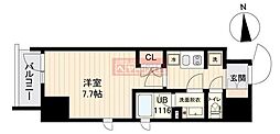 ストーリア三田 1Kの間取図画像