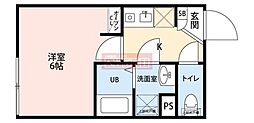 PRIME大崎 1Kの間取図画像
