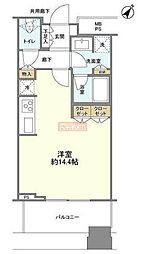 ル・サンク大崎ウィズタワー ワンルームの間取図画像