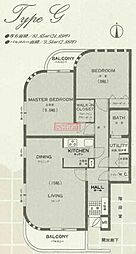 アポロホールルナハウス 2LDKの間取図画像