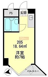 東京ベイサイド ワンルームの間取図画像