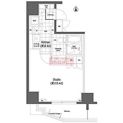 BPRレジデンス恵比寿 1Kの間取図画像