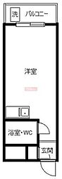 メゾンブランシュ 1Kの間取図画像