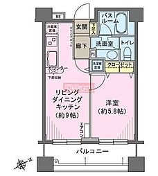 ヒルレジデンス大崎 1LDKの間取図画像