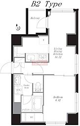 COLLET麻布 1LDKの間取図画像