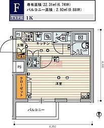 スカイコート練馬桜台 1Kの間取図画像