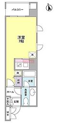 アサンブレ恵比寿 ワンルームの間取図画像