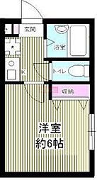 チェスナッツ戸越 1Kの間取図画像