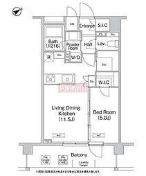 エミネンス高輪台 1LDKの間取図画像