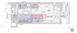 エステムプラザ品川西小山 1Kの間取図画像