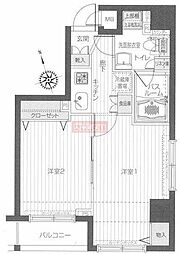 トーシンフェニックス五反田 2Kの間取図画像