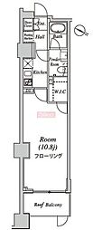 グレイスコート目黒 1Kの間取図画像