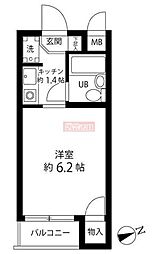 パーソネージュ目黒不動前 1Kの間取図画像