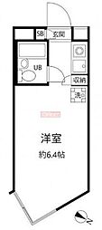 エスポワール中目黒 ワンルームの間取図画像