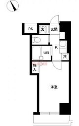 スカイコート芝壱番館 1Kの間取図画像