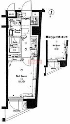 ヴォーガコルテ西小山 1Kの間取図画像