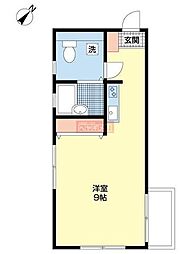 メゾンクレソン2 ワンルームの間取図画像