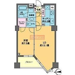 カスタリア高輪 1LDKの間取図画像