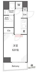 AXAS白金台 1Kの間取図画像