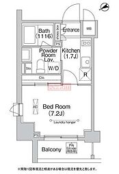 エミネンス高輪台 1Kの間取図画像