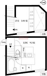 ニューメゾネット白金台 1LDKの間取図画像