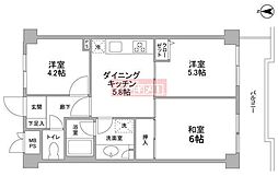 ヴェラハイツ目黒ガーデン 3DKの間取図画像