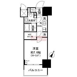 パークリュクス白金高輪 1Kの間取図画像