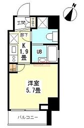 シンシア芝浦lunetta 1Kの間取図画像