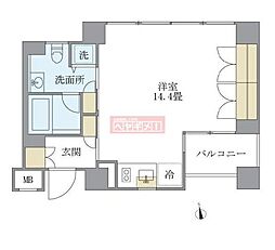 KDXレジデンス南麻布 ワンルームの間取図画像