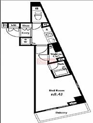 ヴェルト五反田イースト 1Kの間取図画像