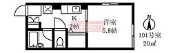 コート・アオイ 1Kの間取図画像