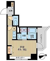 クリオ戸越銀座弐番館 ワンルームの間取図画像