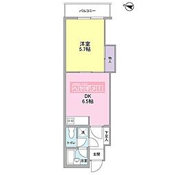 目黒ガーデン 1DKの間取図画像